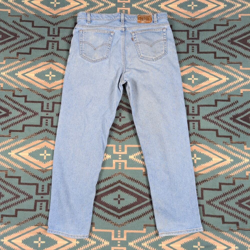 Vintage Men’s Levi's 36x29 Light Wash USA 90s Relaxed Stretch Brown Tab Jeans